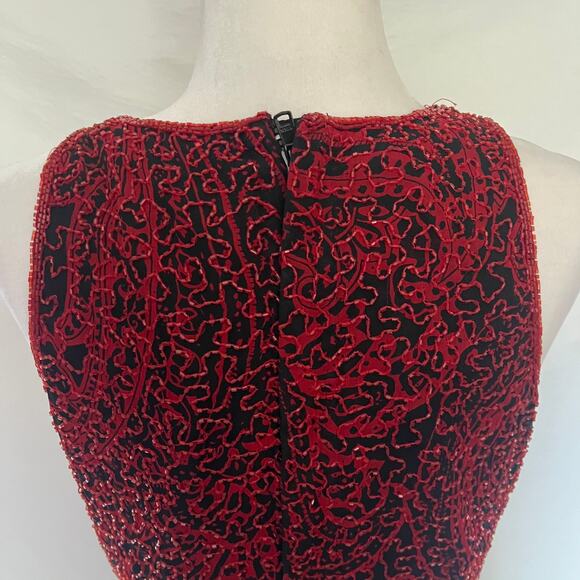 Vintage Y2K Andretta Donatello Silk Beaded Top Sz L Red Whimsigoth Party Indie - Picture 6 of 12